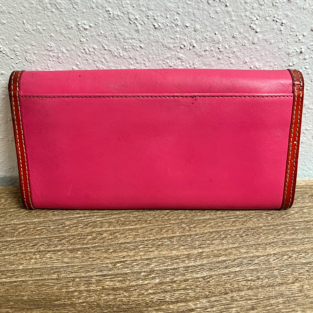 Coach Pink Bifold Leather Long Wallet (A365) - Picture 10 of 11